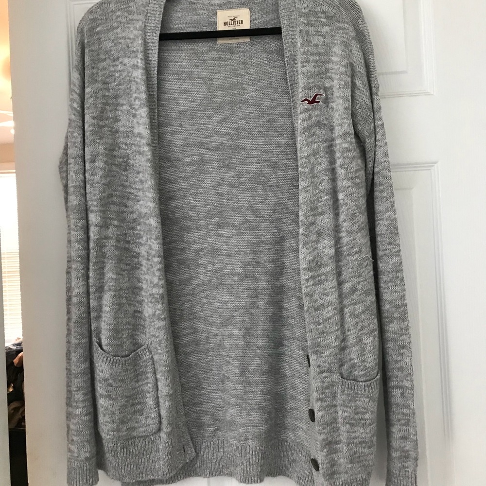 Gray Hollister Cardigan